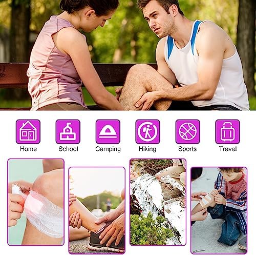 First Aid Kit 300PCS Car Home Camping Essentials Purple