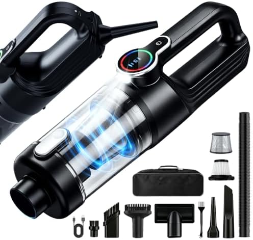 Car Vacuum Portable Cordless, 20000Pa Handheld Vacuum Cordless & Air Duster