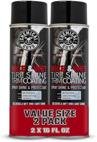 Nice & Wet Aerosol Tire Shine, High Gloss Black Spray, 2 Pk