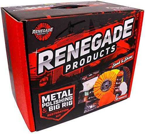 Renegade Products Big Rig & Semi Truck Metal Polishing Complete Kit with Buffing Wheels, Buffing Compound, Safety Flange