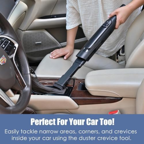Handheld Vacuum Cordless, Lightweight 1.4lb with Powerful Suction, Charging Dock, Single Touch Empty and Detachable Dust Cup, Portable Mini Car Vac for Home Office and Pet Hair (Pitch Black)