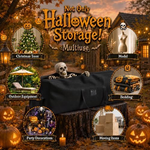 Halloween Skull Storage Bag, Fits Up 12 Ft Skeleton