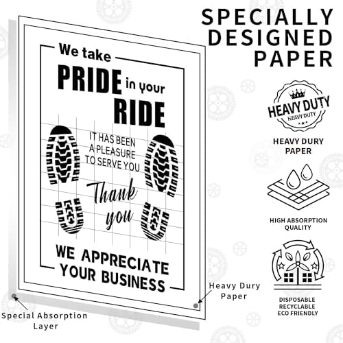 100Pcs Paper Floor Mats for Cars, Disposable Auto Detailing Floor Mats