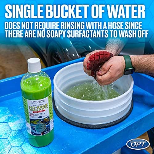 Optimum No Rinse Wash and Wax – Rinseless Car Wash Formulated with Carnauba Wax with UV Protection - For Cars, RVs, Trucks, Motorcycles and more (32 Oz)