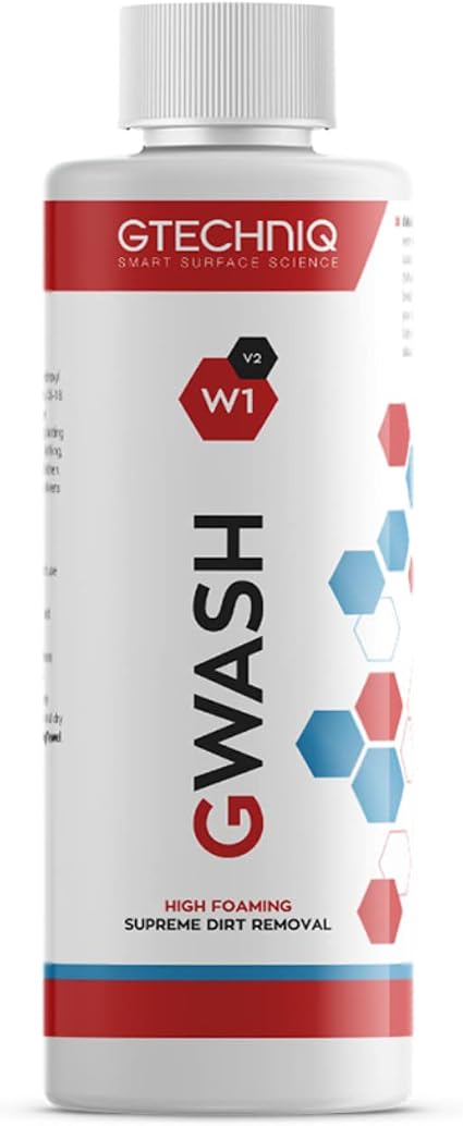 Gtechniq Car Shampoo. Auto W1 GWash Shampoo for Cars. Dirt and Stain Remover Car Cleaning Kit with Pink Grapefruit Fragr