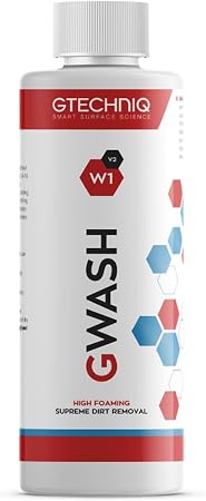 Gtechniq Car Shampoo. Auto W1 GWash Shampoo for Cars. Dirt and Stain Remover Car Cleaning Kit with Pink Grapefruit Fragr