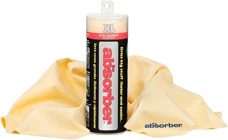 CleanTools the absorber XL 29-Inch x 18-Inch, Natural (Tan) - Synthetic Premium Drying Chamois Cloth for Cars and Trucks