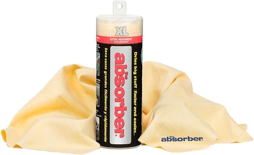 CleanTools the absorber XL 29-Inch x 18-Inch, Natural (Tan) - Synthetic Premium Drying Chamois Cloth for Cars and Trucks
