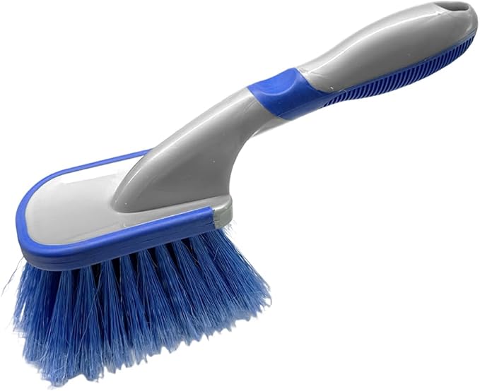 Craedli Wheel and Tire Brush for Car Detailing, Scratch-Free Tire Rim Cleaner Car Short Handle Scrub Brush, Ergonomic Au