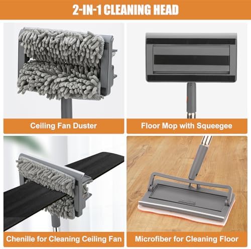 Baseboard Cleaner Tool with Handle, Ceiling Fan Cleaner Duster