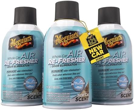 Meguiar’s Whole Car Air Refresher Odor Fighting MIst, New Car Scent, 2 Oz