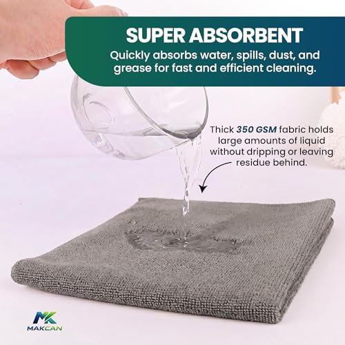 Microfiber Cleaning Cloths, 12 Pack, 40 x 40 cm, 350 GSM