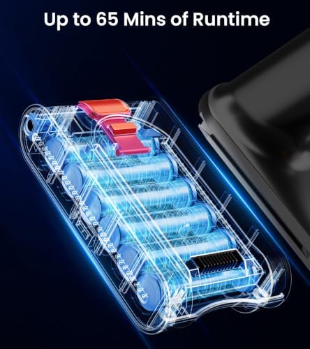 Cordless Vacuum Cleaner, 600W 50Kpa 65Mins Vacuum Cleaners for Home, Self-Standing Stick Vacuum Cordless with LED Display, Anti-Tangle, Lightweight Vacuum for Hardwood Floors, Carpet, Pet Hair