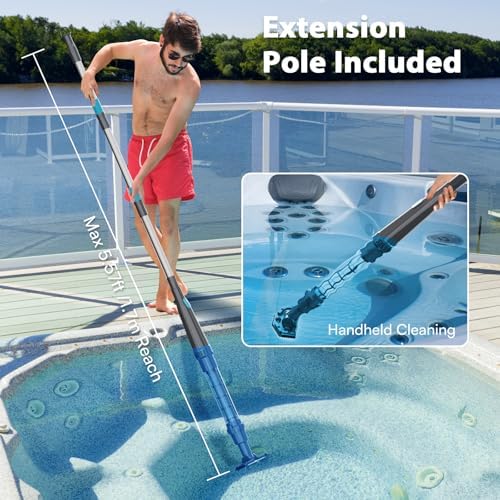 Handheld Spa & Hot Tub Vacuum, Cordless Pool Vacuum, 90-Min Runtime, Ash