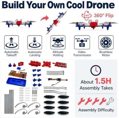 STEM Creator's Kit with Brushless Motor & Optical Flow Technology | One-Touch Takeoff/Landing & 360° Flips| Adult Assembly Required - an Engineering Project