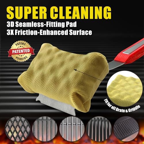 SteamWizards Grill Brush Bristle Free, Seamless-Fit Scrub Scraper