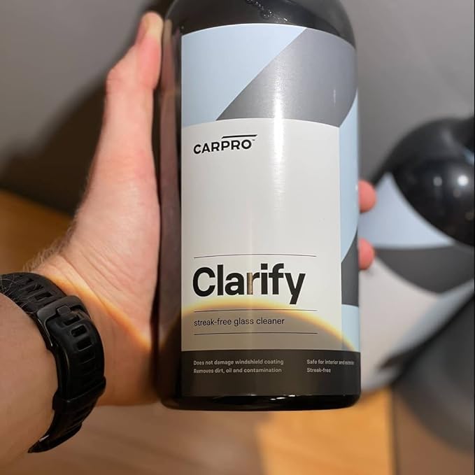 CARPRO Clarify Streak Free Car Window Cleaner Removes Oils, Fingerprints & Dirt - Safe to Use on Ceramic Coatings, Interior and Exterior Glass - Liter (34oz)