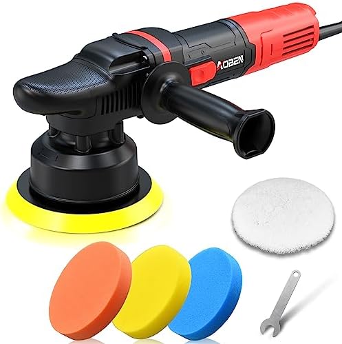 Car Buffer Polisher,6 inch Dual Action Polisher,Random Buffer Polisher kit with 6 Variable Speed 1000-4500rpm,Detachable Handle,4 Buffing Pads for Car detailing Polishing and Waxing
