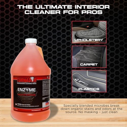 TC-Enzyme Multi-Purpose Cleaner – 1 Gallon | Enzyme Interior Cleaner for Carpet, Upholstery, Car Detailing Car Cleaning Gun Solution | Odor Control Concentrate
