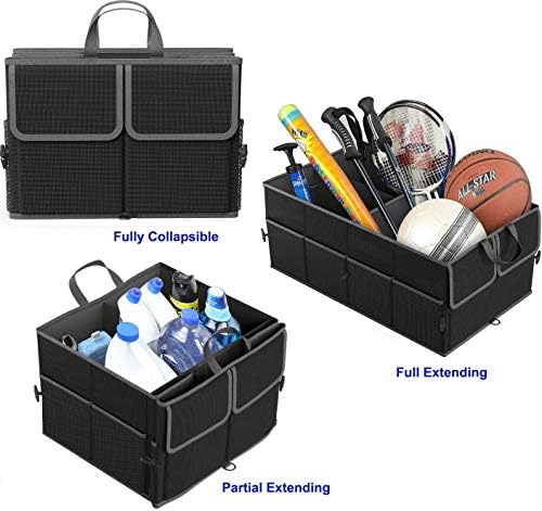 Foldable Car Trunk Organizer for SUV, 3-Compartment, Black