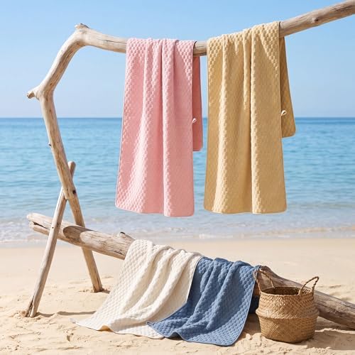 4 Pack Microfiber Bath Towels, Quick Dry, Super Soft, Large 27"x55"