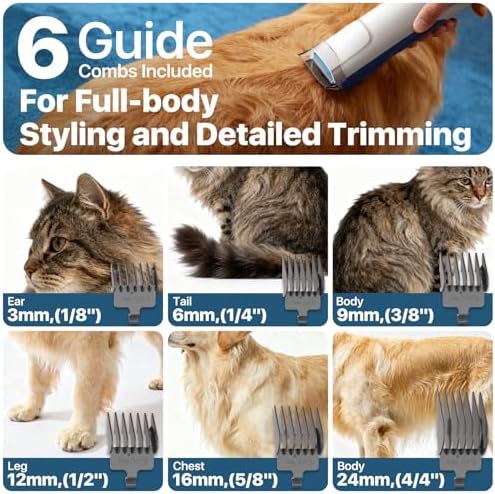 Dog Grooming Vacuum Kit, 15000Pa Clipper, Shedding Brush, 2L, White