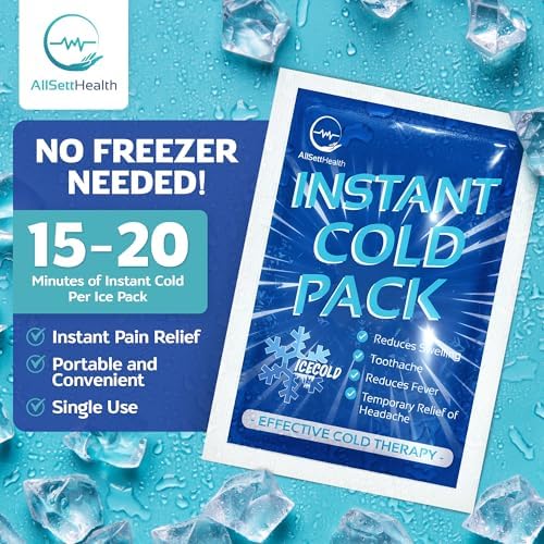 25 Pack Instant Ice Packs for Injuries, Disposable First Aid Cold Packs