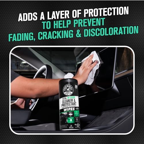 Total Interior New Car Smell Cleaner & Protect Wipes, 2 Pack
