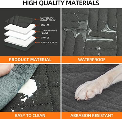 Hard Bottom Dog Car Seat Cover for Back Seat,Seat Extender for Dogs