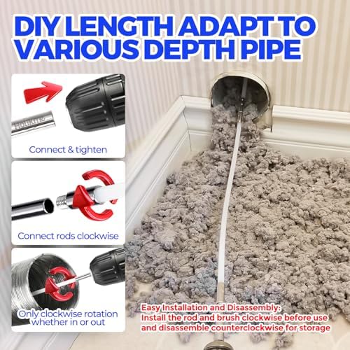 Dryer Vent Cleaner Kit - 32Ft Flexible Lint Brush for Deep Cleaning