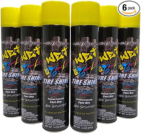 Ultimate Wet Tire Shine Aerosol Spray, 14 oz, Pack of 6