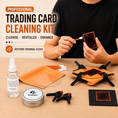 17-in-1 in Box Professional Card Cleaning & Polishing Kit – Complete Restoration, Flattening & Scratch Repair for PSA, Sports & Trading Cards with Fixing Jig & Swab and Polish Compound