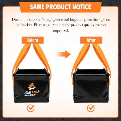 7Pcs Grill Brush Bristle Free with Collapsible Bucket for Grill Cleaning