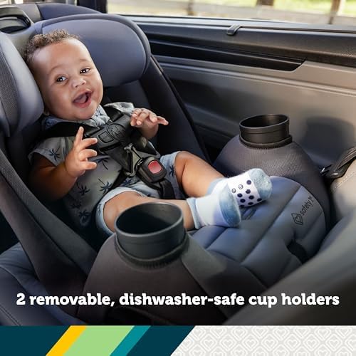 Ellaris 3-in-1 Convertible Car Seat, Slim Fit Design, Rear & Forward-Facing, 5-Position Headrest, Travel-Friendly with Machine-Washable Seat Pad, London Blue