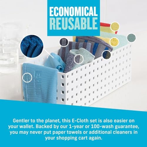 Home Cleaning Set, Premium Microfiber Cleaning Cloth, Household Cleaning Tools & Supplies for Dusting, Bathroom, Kitchen & Cars, Washable & Reusable, 100 Wash Guarantee, 8 Piece Set