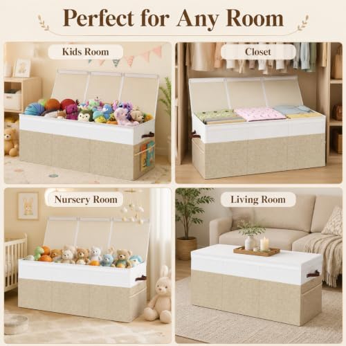 150L Extra Large Toy Storage Box with Lid for Boys Girls Nursery Playroom
