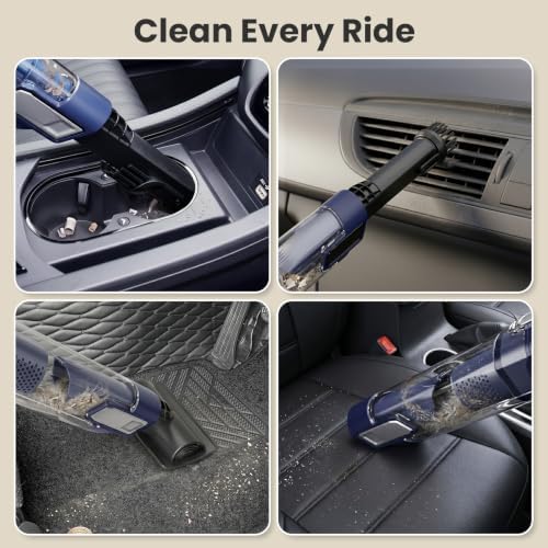 Hand Vacuum Cordless Rechargeable with Brushless Motor, Blue