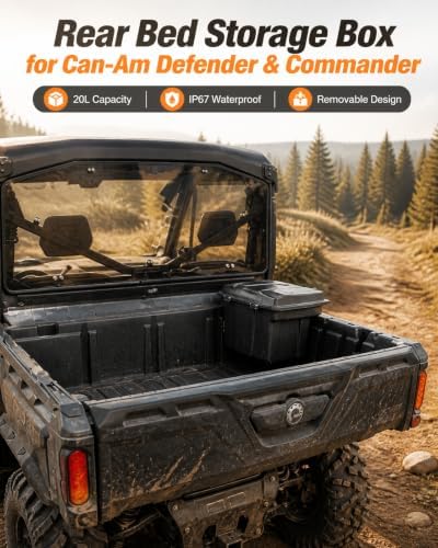 SAUTVS Cargo Box for Can Am Defender & MAX 2016-2026, Commander 2021-2026