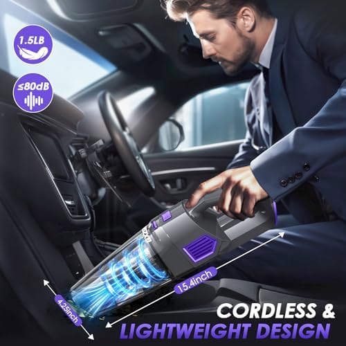 Handheld Vacuum Cordless, 15000PA Hand Vacuum, Car Vacuum Cleaner