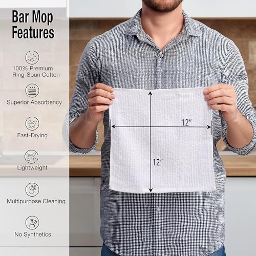 Dish Cloths, 12"x12" Dish Rags, 100% Cotton Kitchen Towels, 12 Pack