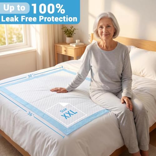 30"x36" Bed Pads Disposable Adult 7-Layer Extra Large 50 Count