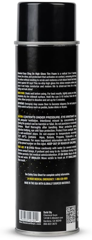Cling On Tire Foam 3-in-1 Cleaner, Dressing & Shine, 16 oz (Pack of 2)