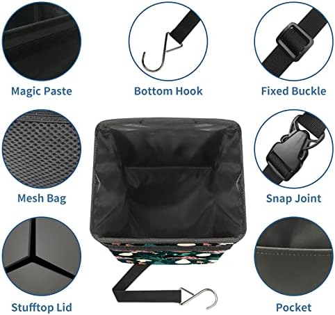Car Trash Can, Leakproof Car Organizer, 2-Gallon -Mushroom