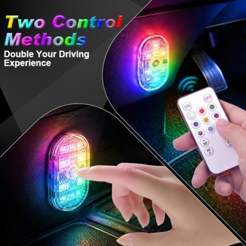 4PCS Wireless LED Interior Car Lights with Remote