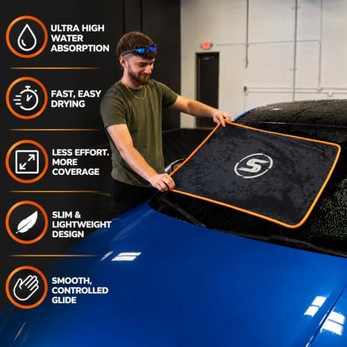 Microfiber Car Drying Towel, Plush Twisted-Loop, 600 GSM, Slim 24" x 36"