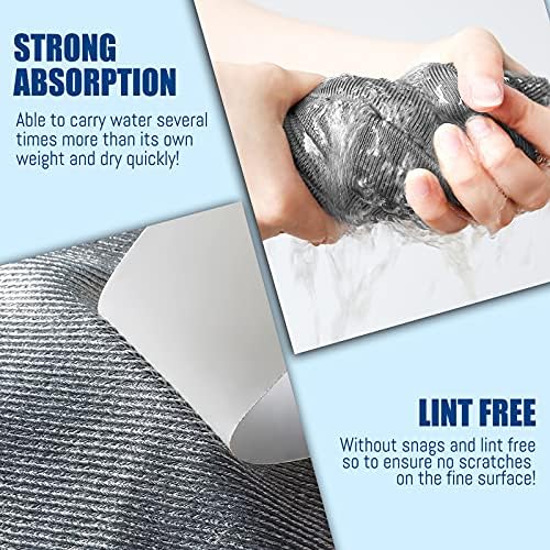 Glass Polishing Streak Free Miracle Cleaning Cloth, Silver-Orange Blue