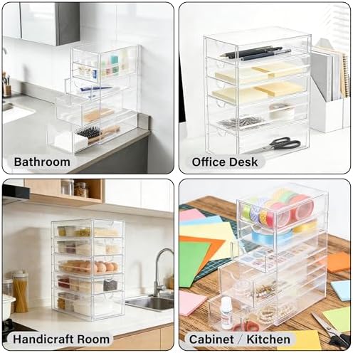 Hair Accessories Organizer Acrylic Drawer with 5 Small Drawers