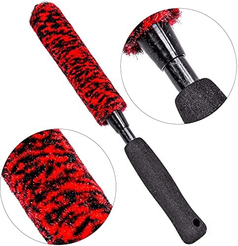 Metal-Free Wheel Brushes(3 Pack), Wheel Brush, Soft, Dense Fibers Clean Car Rim Wheels Safely…