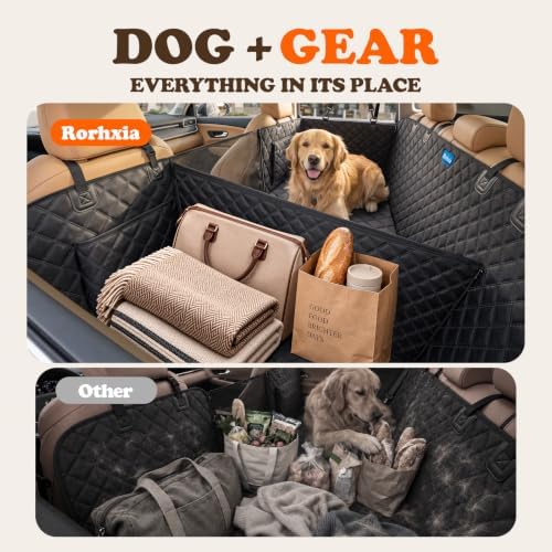 3-in-1 Dog Car Seat Cover for Back Seat with Road Trip & Daily Mode
