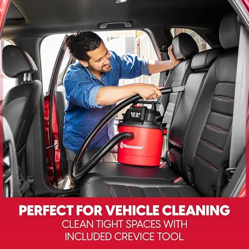 Vacmaster VOMCM205P 1101 2.5-Gal 2 Peak HP Wall Mount Wet/Dry Vac Red